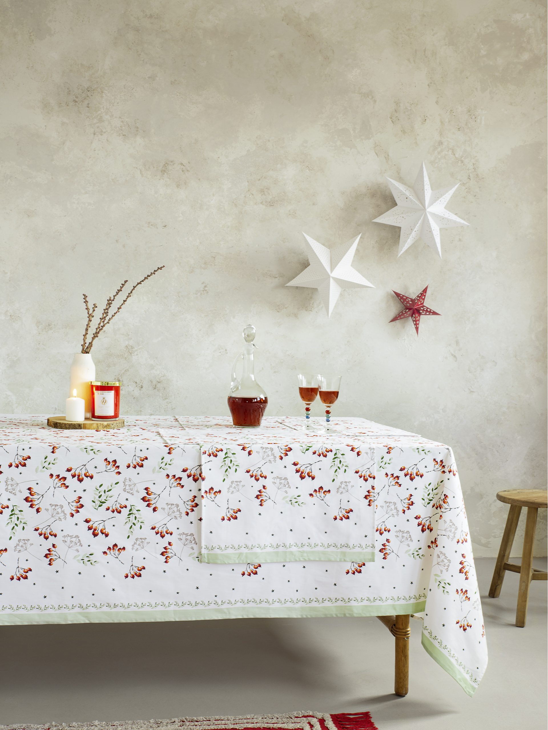 Nima Home Τραπεζομάντηλο 150x250 - Mistletoe Λευκό, Κόκκινο, Πράσινο
