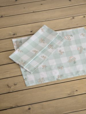 Nima Home Σετ Σουπλά 2 x 35x50  - Iris Μέντα, Ροζ