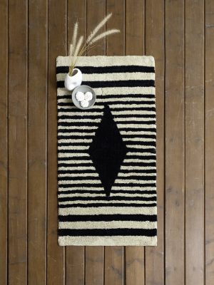 Nima Home Χαλάκι 70x140 - Zira Εκρού, Μαύρο