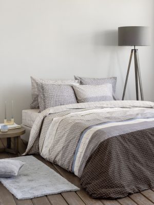 Nima Home Σετ Παπλωματοθήκη Μονή - Sharp Γκρι, Εκρού