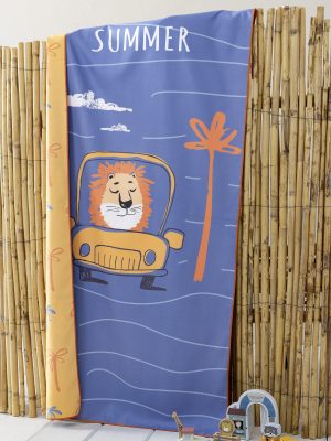 Nima Kids Πετσέτα Θαλάσσης 70x140 - Lion Trip Μπλε