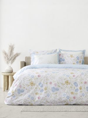 Nima Home Σετ Σεντόνια Μονά με Λάστιχο - Belleza 100x200+32, 170x260, 52x72 Λευκό, Γαλάζιο, Ροζ