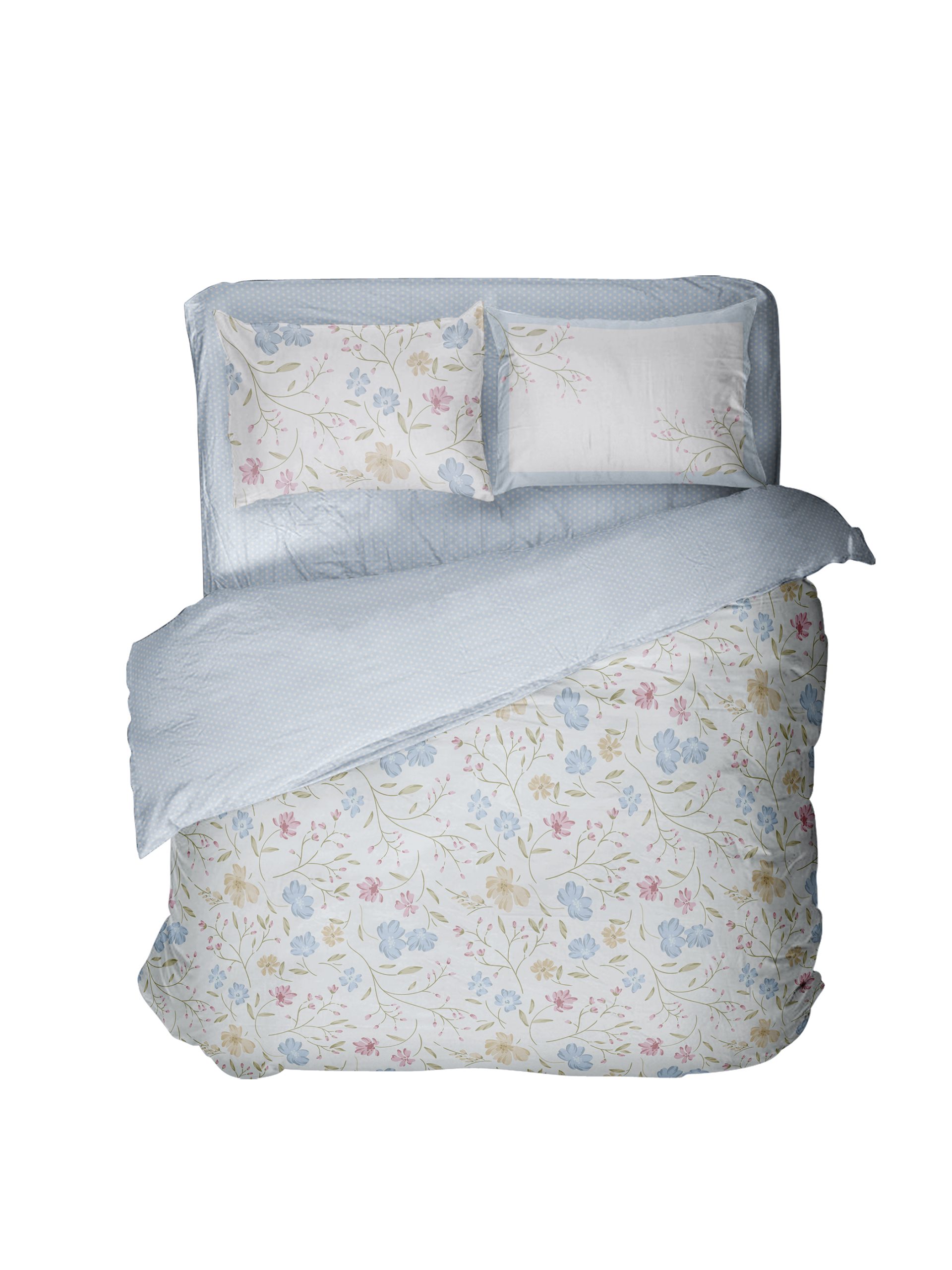 Nima Home Σετ Σεντόνια Γίγας - Belleza 270x280, 52x72, Λευκό, Γαλάζιο, Ροζ - Image 3