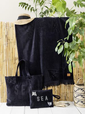 Nima Home Πετσέτα Θαλάσσης 90x160 - Sea Serene Jacquard Μαύρο