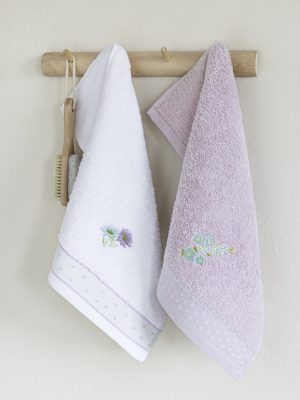 Nima Home Σετ Πετσέτες (2 x 30x50) - Lavender Λευκό, Λιλά