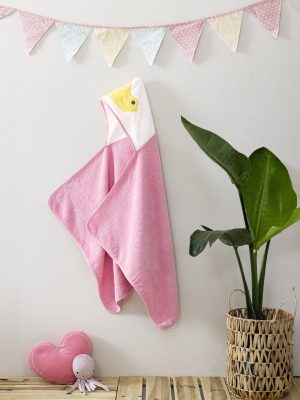 Nima Kids Παιδική κάπα 70x120 με κουκουλα - Princess Ροζ, Λευκό
