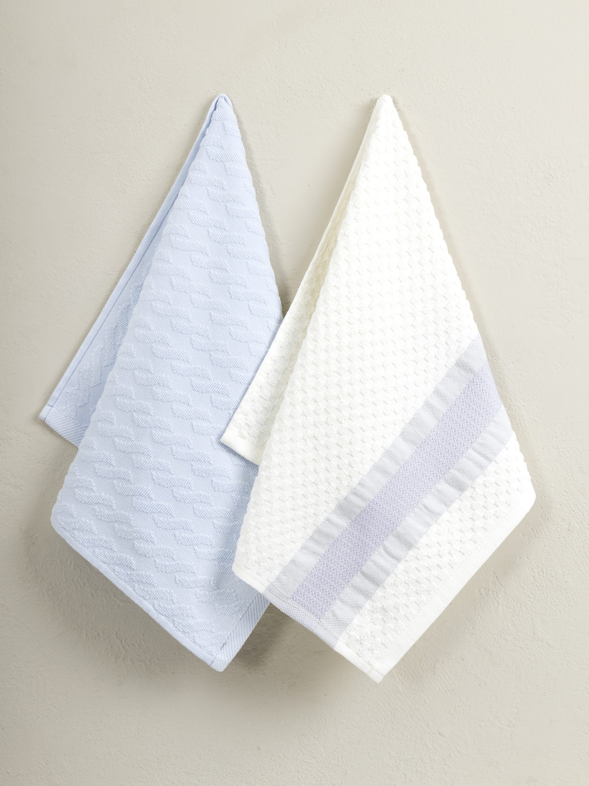 Nima Home Σετ Πετσέτες Κουζίνας (2 x 40x60) - Wipe Λευκό, Γαλάζιο