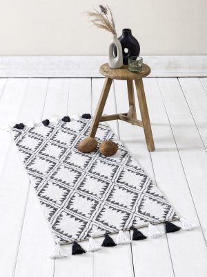 Nima Home Χαλάκι 60x130 - Tribe Εκρού, Μαύρο