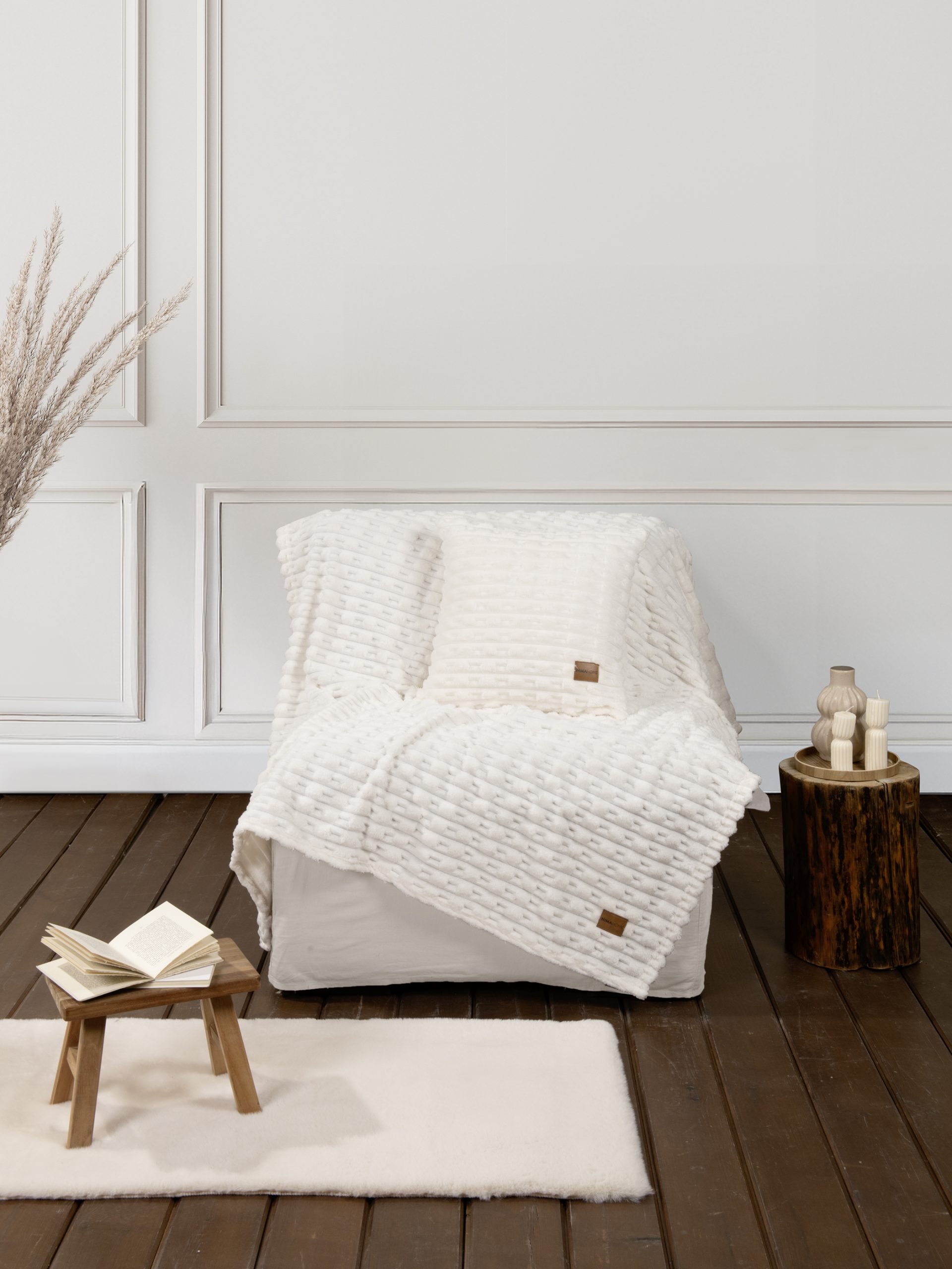 Nima Home Κουβέρτα καναπέ 130x170 - Savara Ivory Εκρού