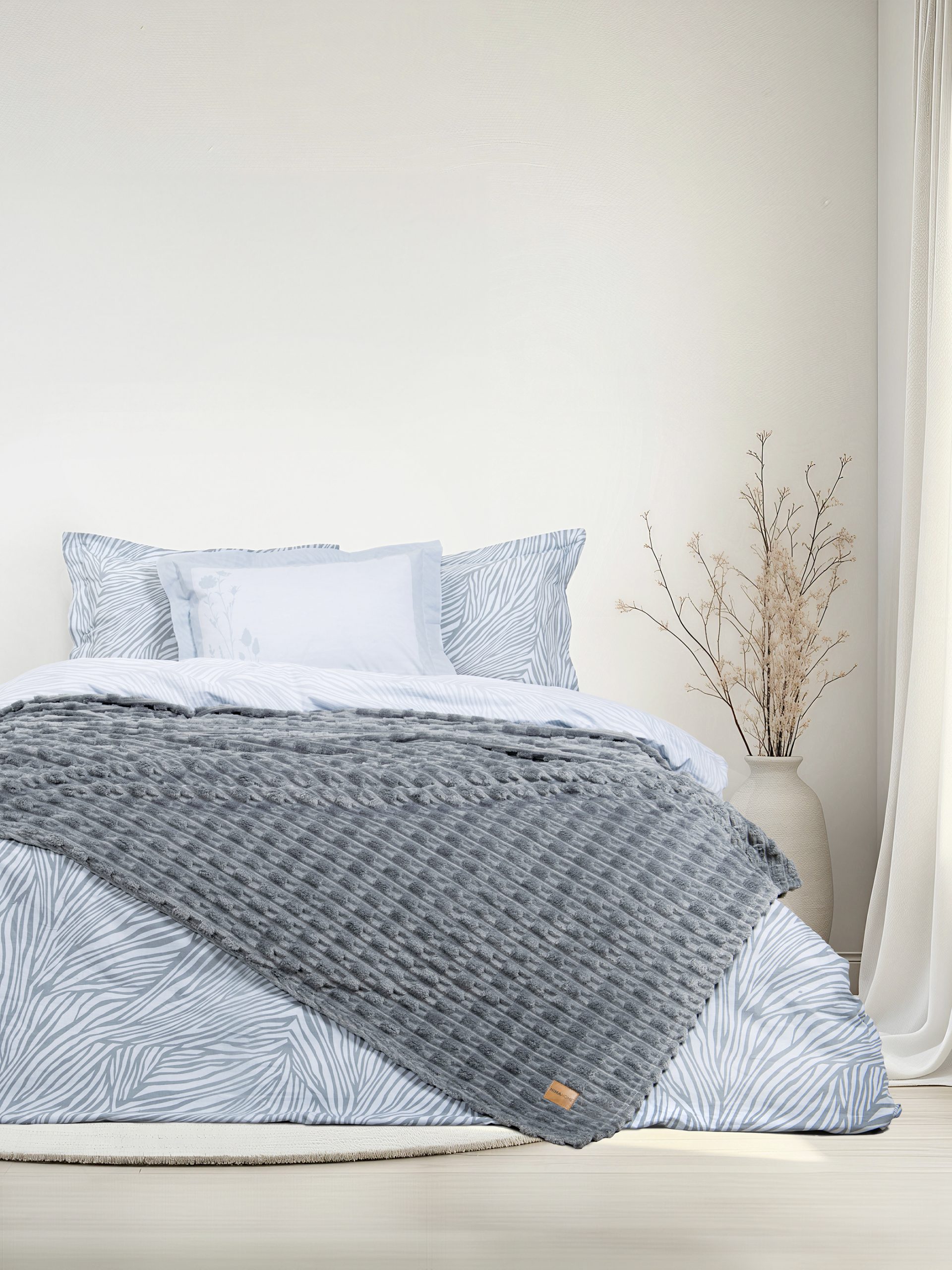 Nima Home Κουβέρτα Υπέρδιπλη 220x240 - Savara Dark Gray Γκρι