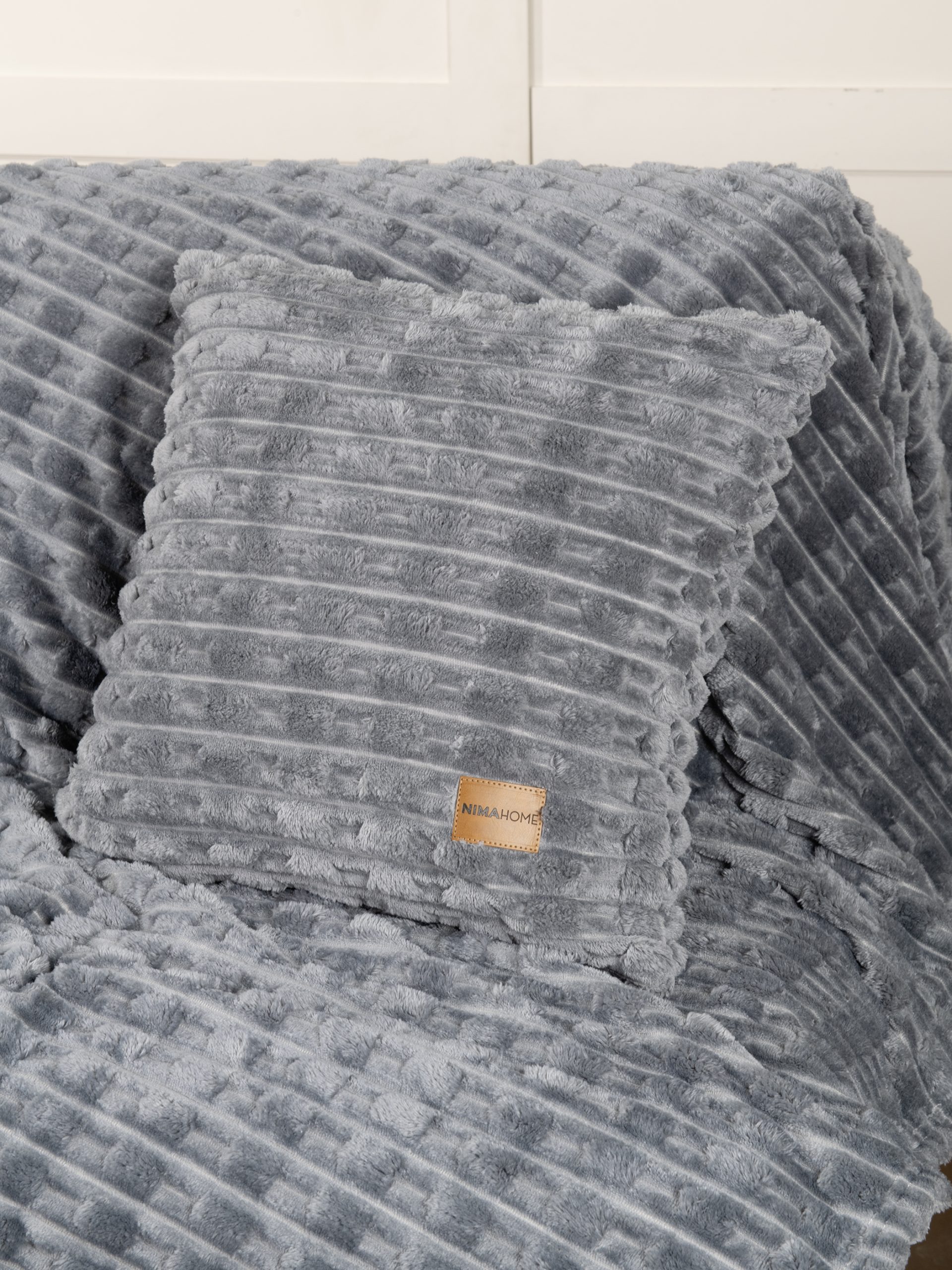 Nima Home Κουβέρτα καναπέ 130x170 - Savara Dark Gray Γκρι - Image 2