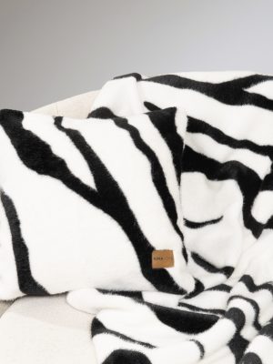 Nima Home Διακοσμητική Μαξιλαροθήκη 45x45 - Sebra White Λευκό, Μαύρο