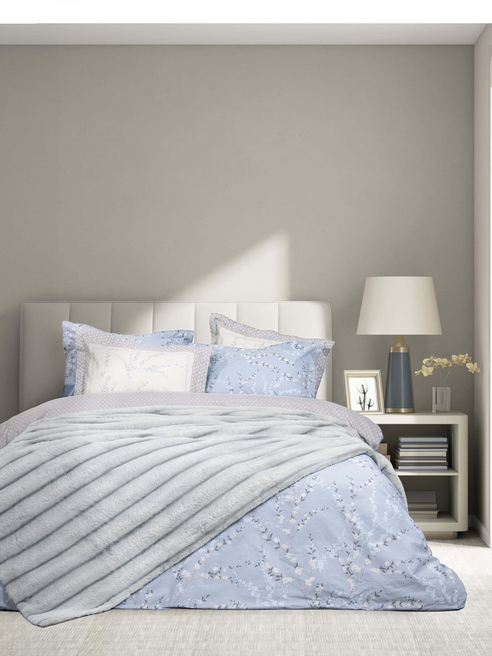 Nima Home Κουβέρτα Υπέρδιπλη 220x240 - Carezza Light Gray Γκρι