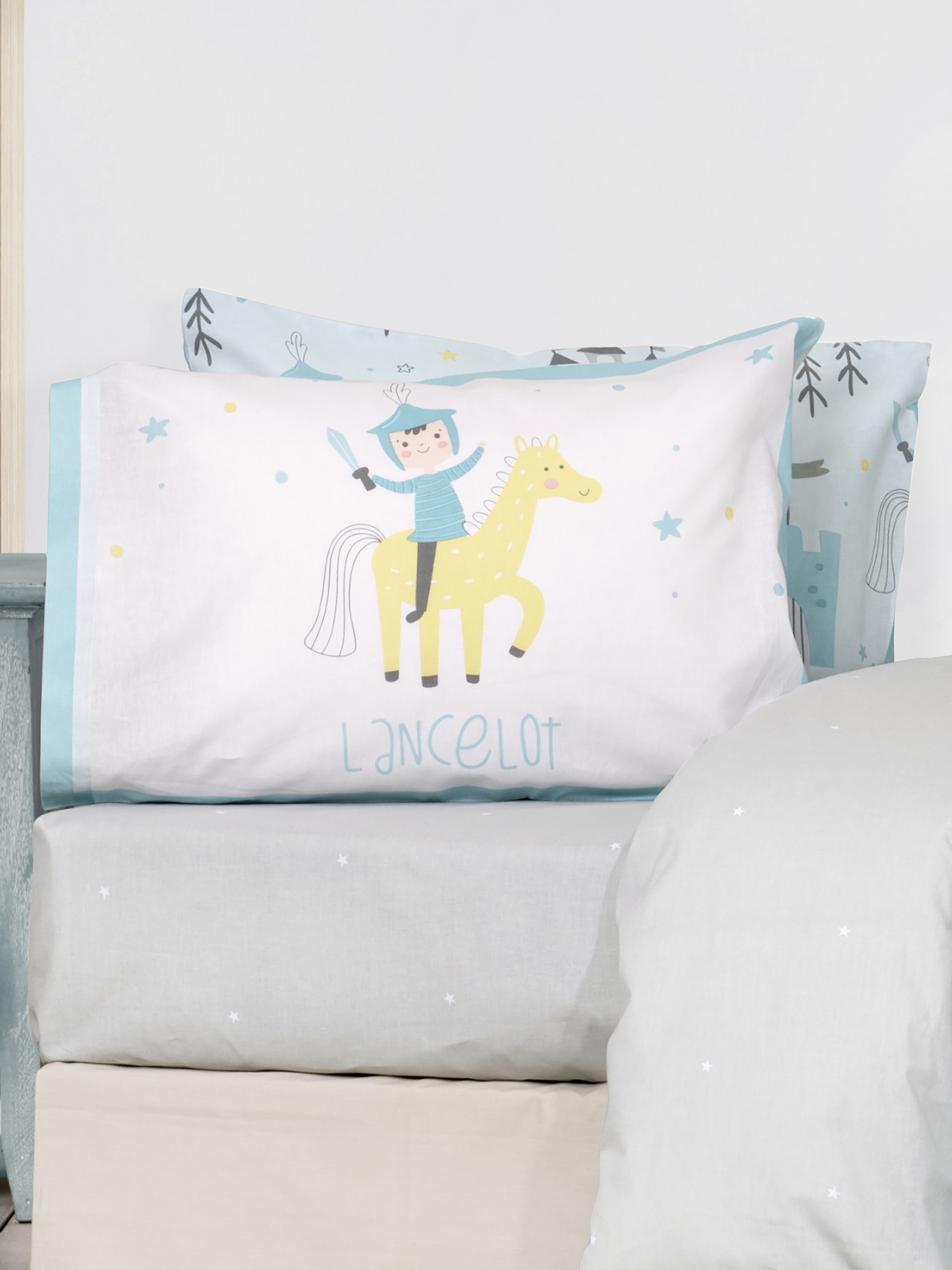 Nima Kids Μαξιλαροθήκες - Lancelot Γαλάζιο, Γκρι