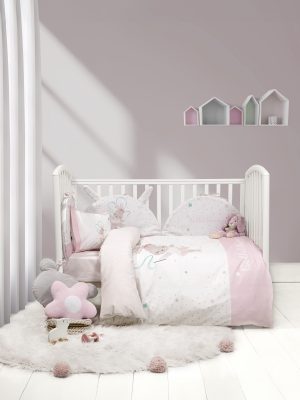 Nima Bebe Σετ Παπλωματοθήκη Κούνιας - Ballet Bunny Λευκό, Ροζ