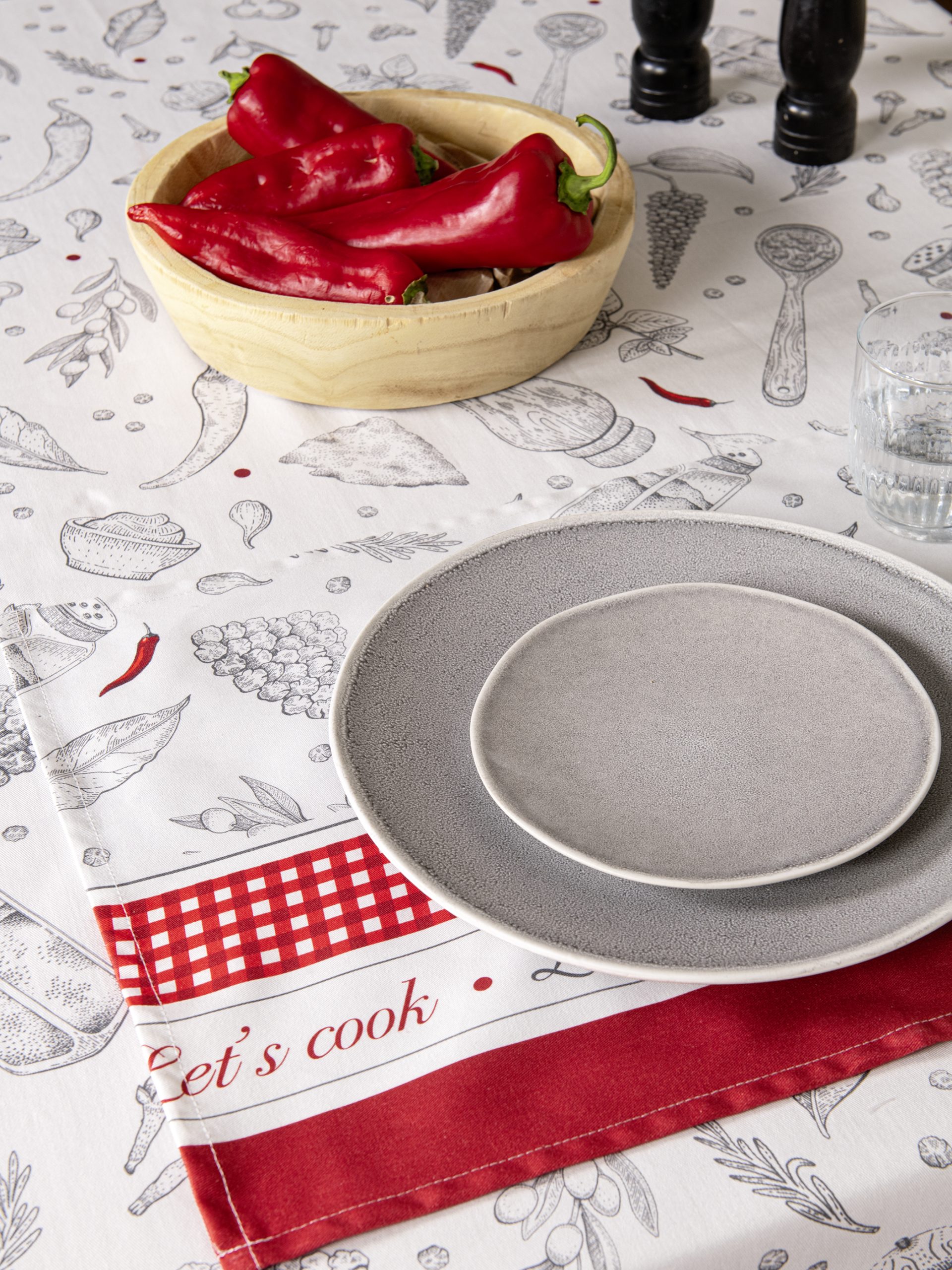 Nima Home Σετ Σουπλά 2 x 35x50 - Supper Γκρι, Κόκκινο