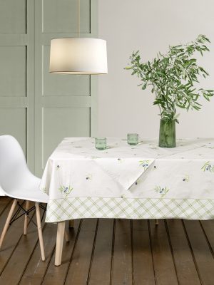 Nima Home Τραπεζομάντηλο 140x140 - Olive Μπεζ, Πράσινο