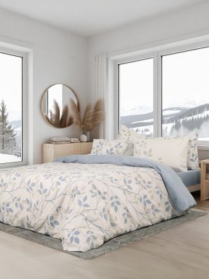 Nima Home Σετ Παπλωματοθήκη Υπέρδιπλη - High Up Μπεζ, Μπλε