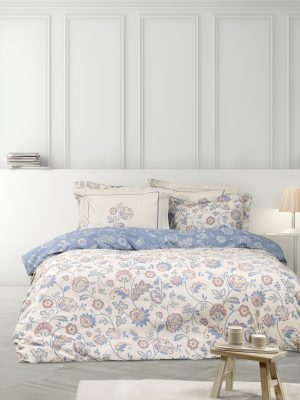 Nima Home Σετ Παπλωματοθήκη Υπέρδιπλη - Nivia Μπεζ, Μπλε