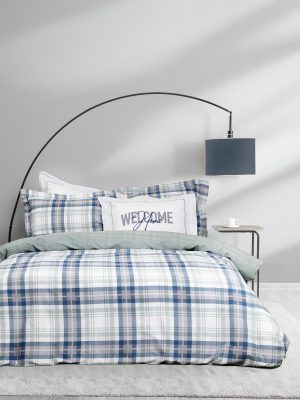 Nima Home Σετ Σεντόνια Υπέρδιπλα με Λάστιχο - Welcome Μπλε, Γκρι