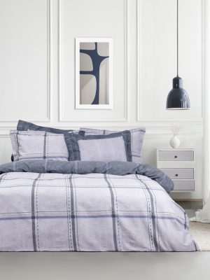 Nima Home Σετ Σεντόνια Υπέρδιπλα - Whilow Μπλε, Γκρι