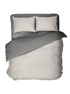 Nima Home Παπλωματοθήκη Γίγας Colors - Oat Beige / Midnight Gray Γκρι, Μπεζ