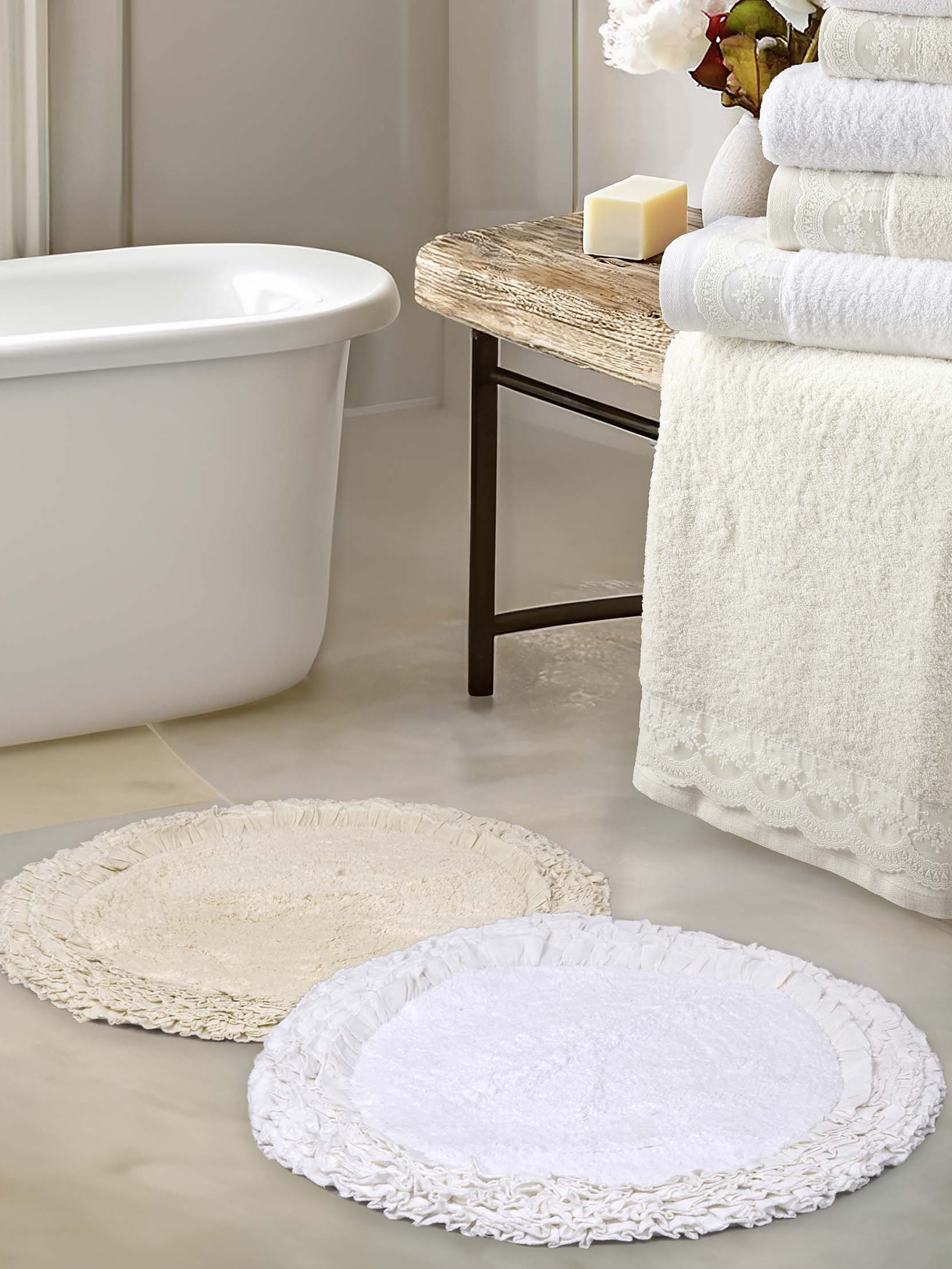 Nima Home Πατάκι Μπάνιου Δ60 - Eden White Λευκό