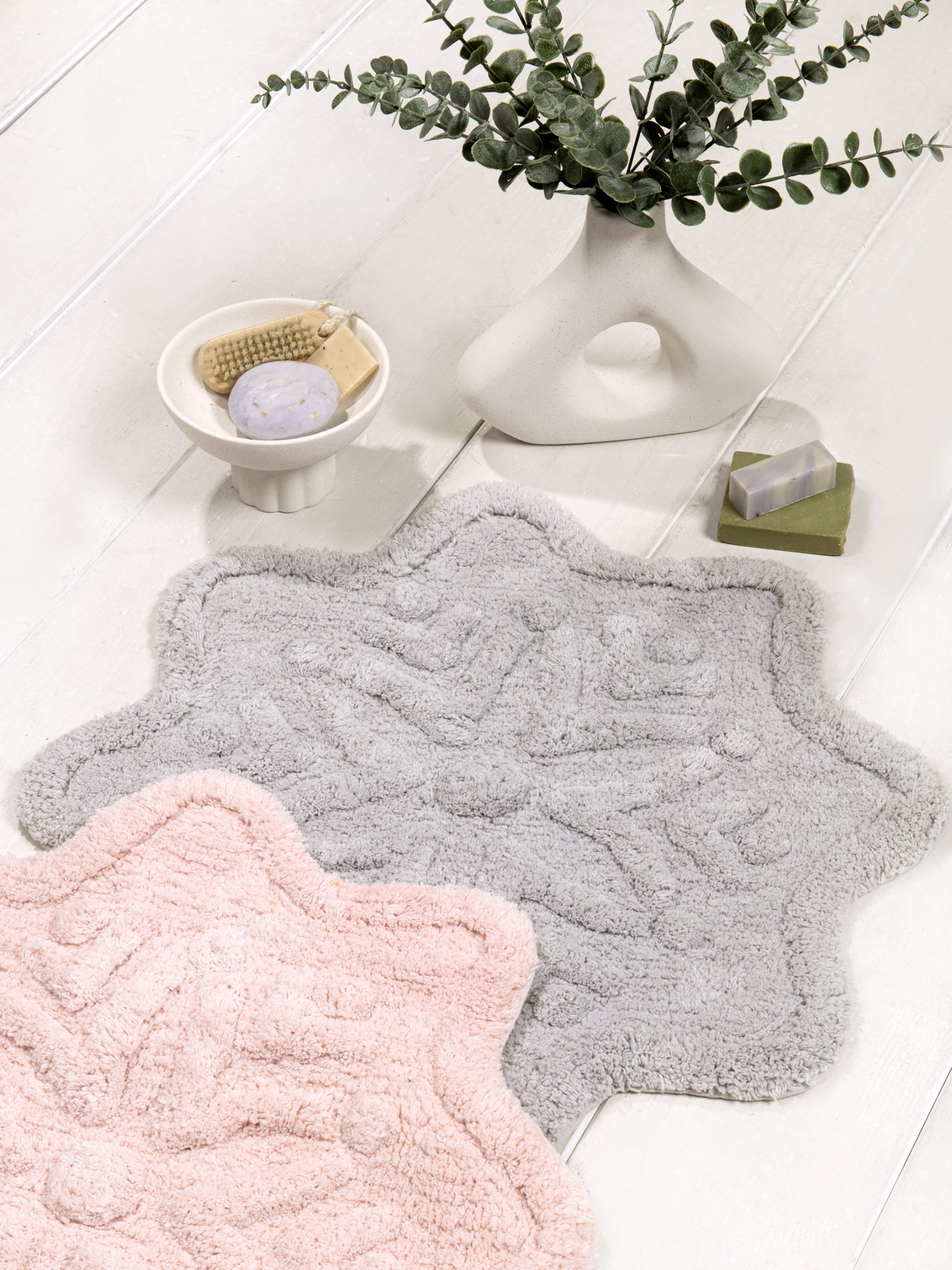 Nima Home Πατάκι Μπάνιου 55x55 - Lily Light Gray Γκρι