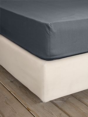 Nima Home Σεντόνι Διπλό με Λάστιχο Unicolors - 140x200+32 Midnight Gray
