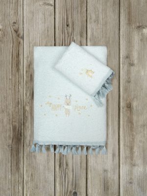 Nima Kids Σετ Πετσέτες (30x50 + 70x140) - Happy Place Γαλάζιο