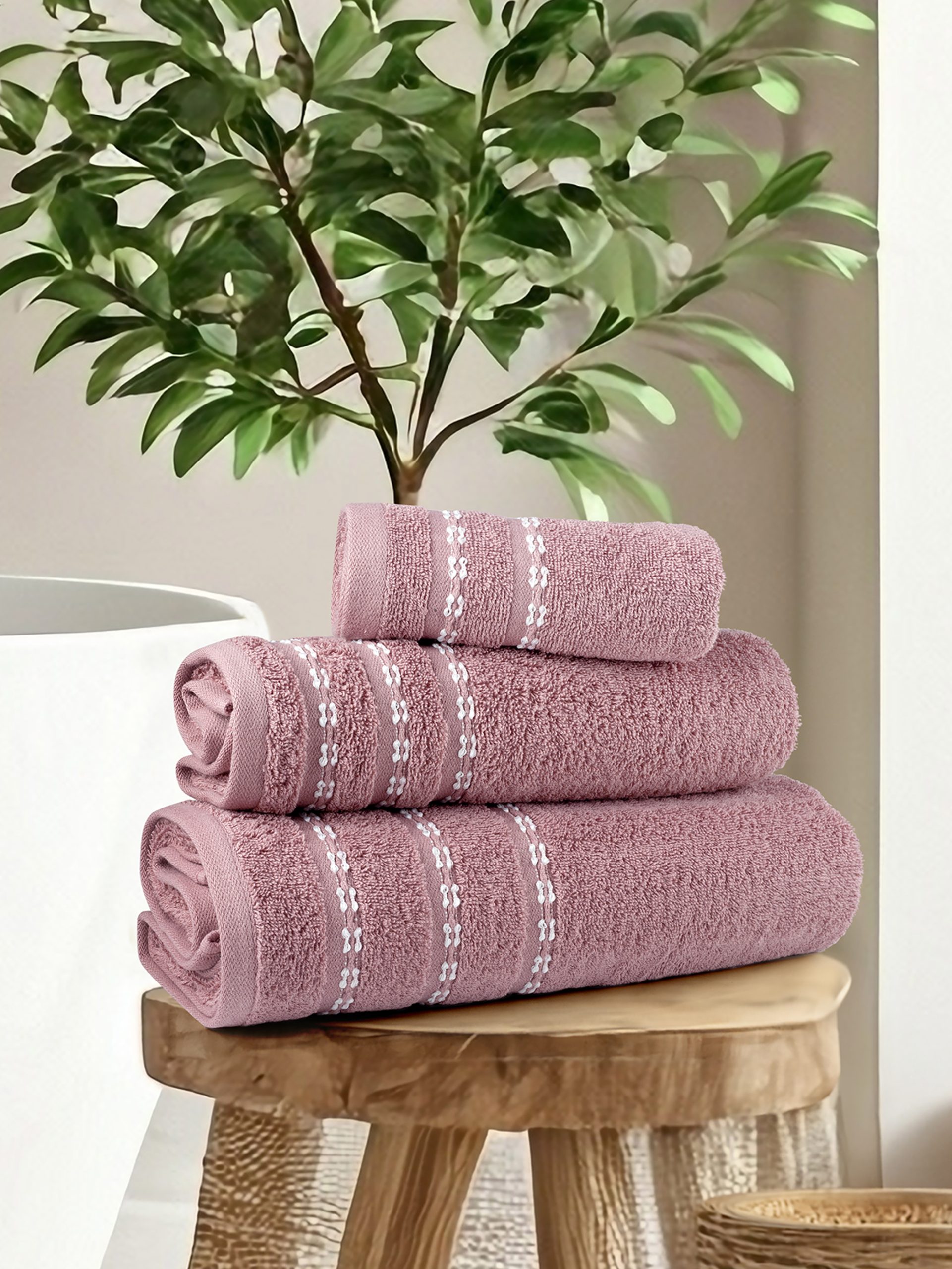 Nima Home Σετ Πετσέτες (30x50 + 50x90 + 70x140) - Retour Apple Pink Σάπιο μήλο