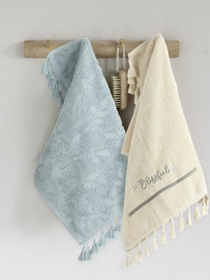 Nima Home Σετ Πετσέτες (2 x 30x50) - Blissful Μπεζ, Γαλάζιο