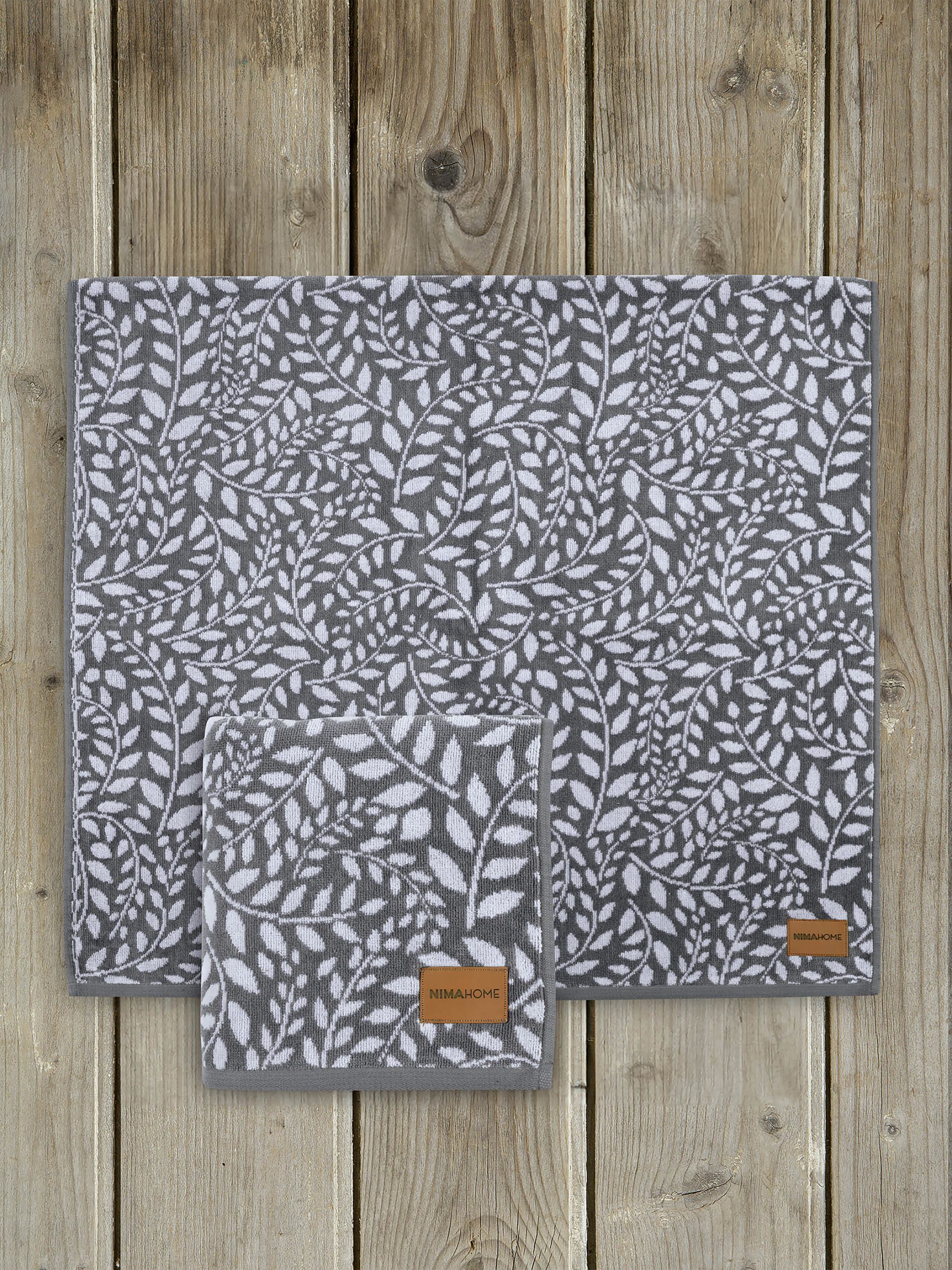 Nima Home Πετσέτα 70x140 - Ivy Μαύρο, Άσπρο
