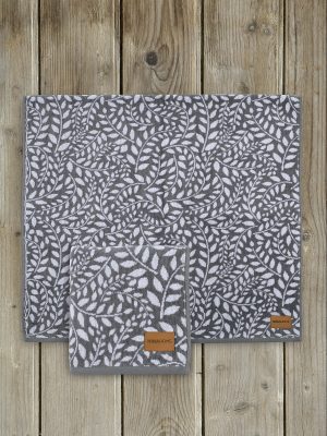 Nima Home Σετ Πετσέτες (50x90 + 70x140) - Ivy Μαύρο, Άσπρο