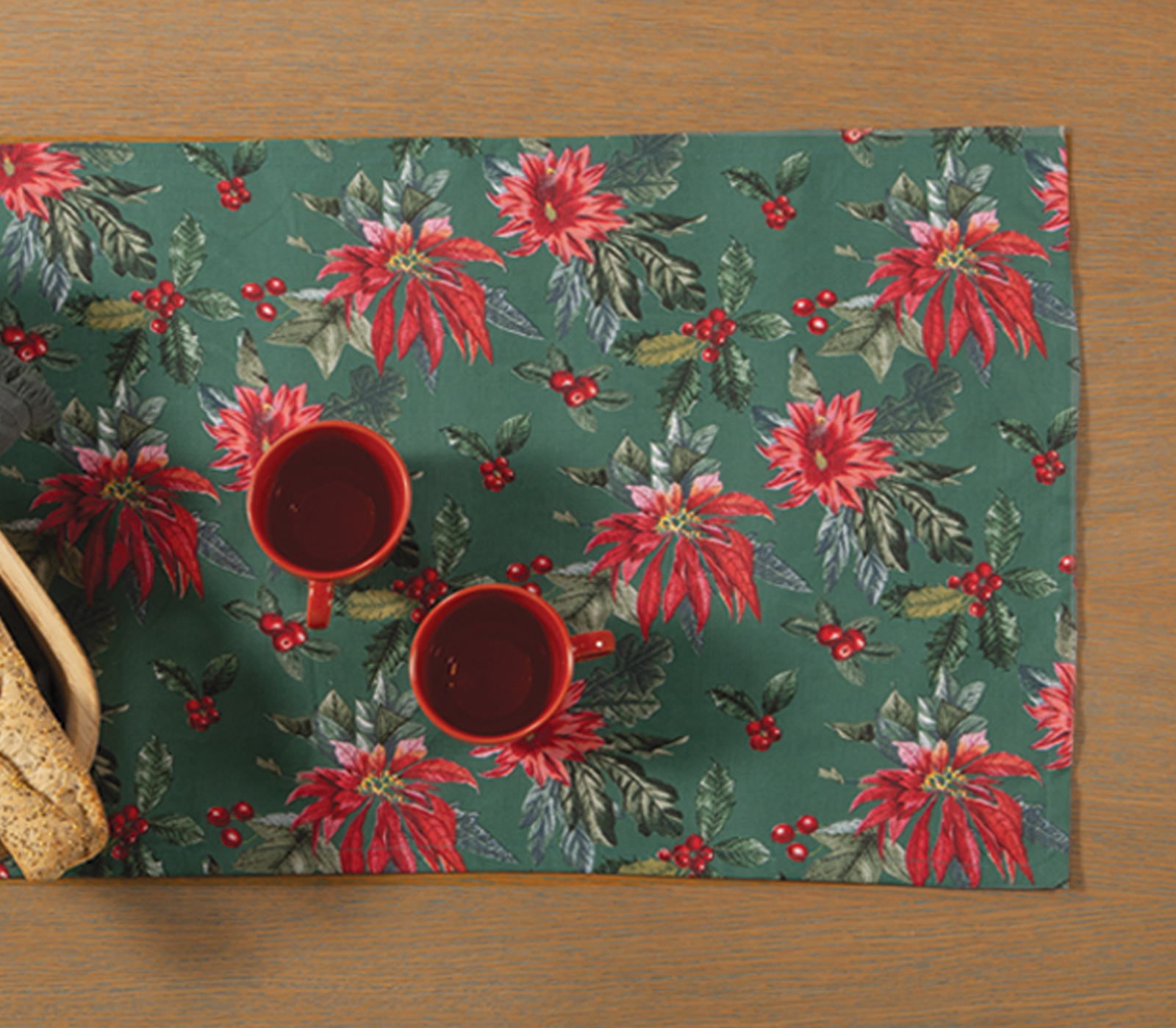 Nef-Nef Homeware RUNNER ΒΑΜΒ-ΠΟΛ MISTLETOE 45X140 GREEN