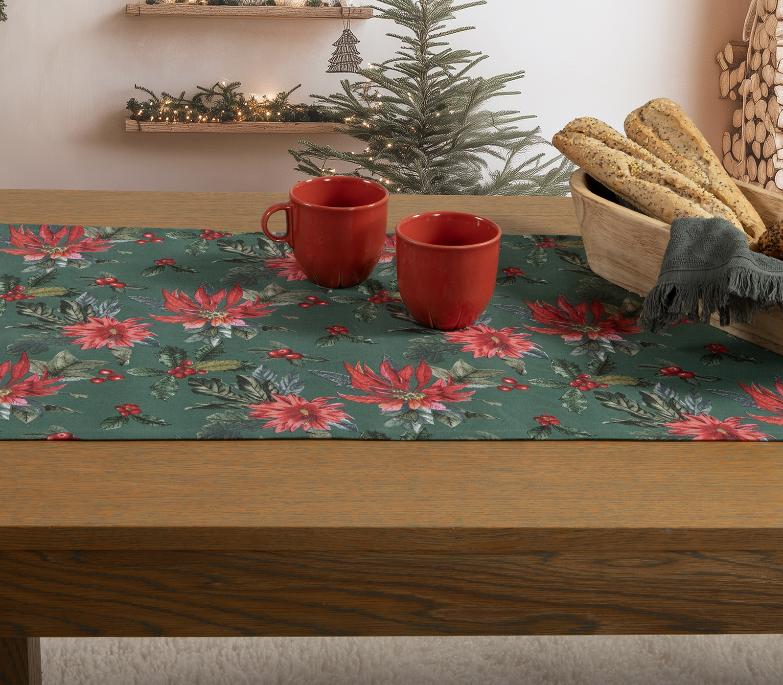 Nef-Nef Homeware RUNNER ΒΑΜΒ-ΠΟΛ MISTLETOE 45X140 GREEN - Image 2