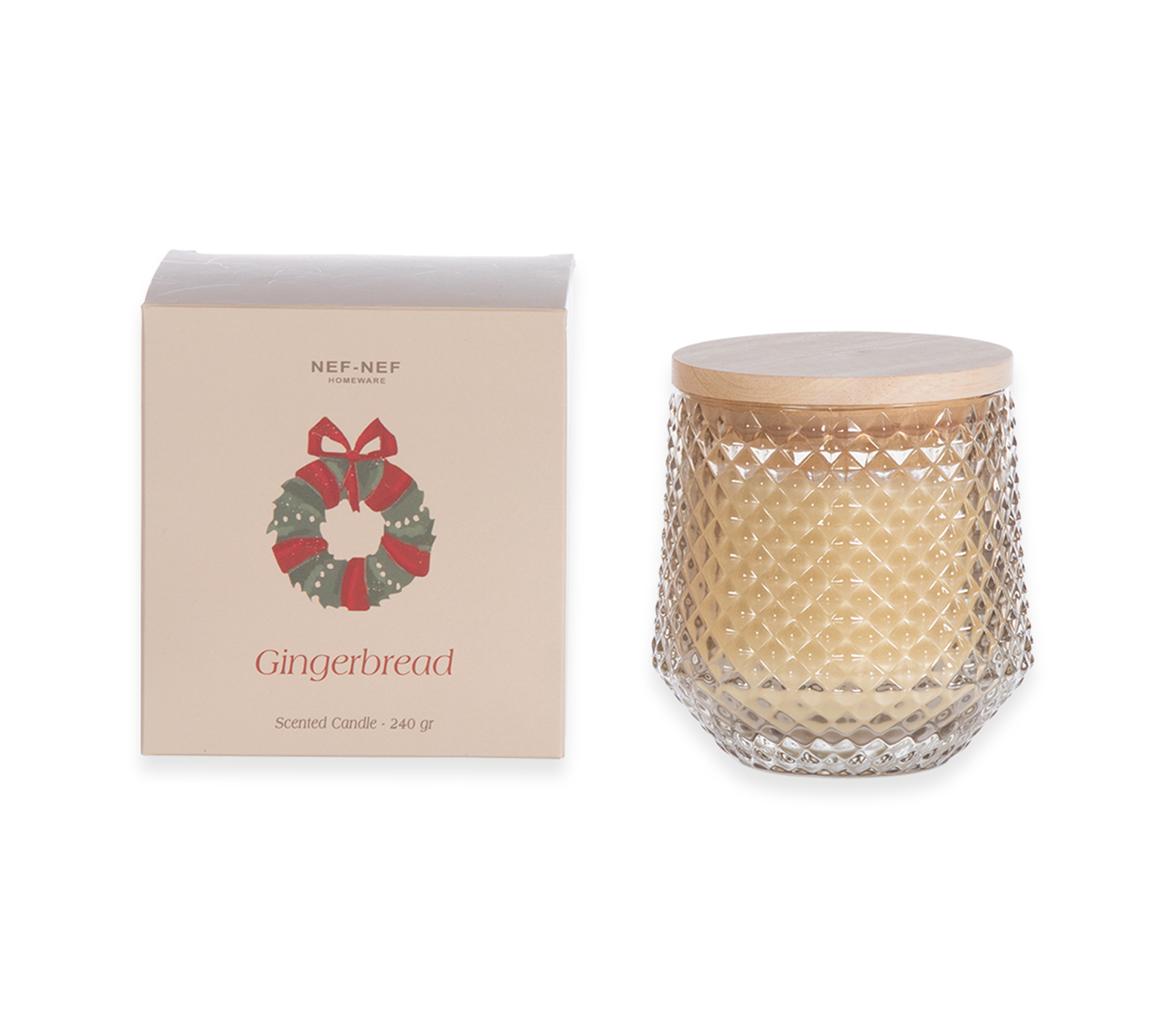 Nef-Nef Homeware ΑΡΩΜΑΤΙΚΟ ΚΕΡΙ GINGERBREAD 240gr BEIGE