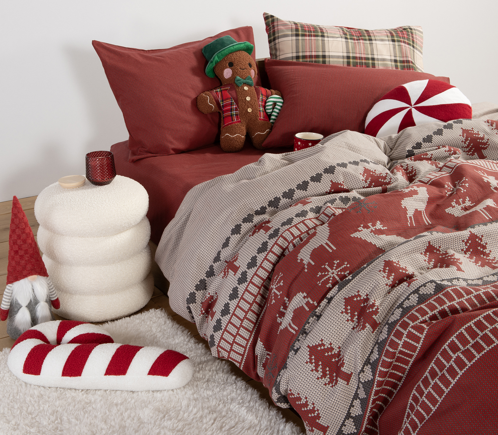 Nef-Nef Homeware ΣΕΝΤΟΝΙ ΒΑΜΒ.TINSEL ΣΕΤ Υ/ΠΛΟ BORDO - Image 2