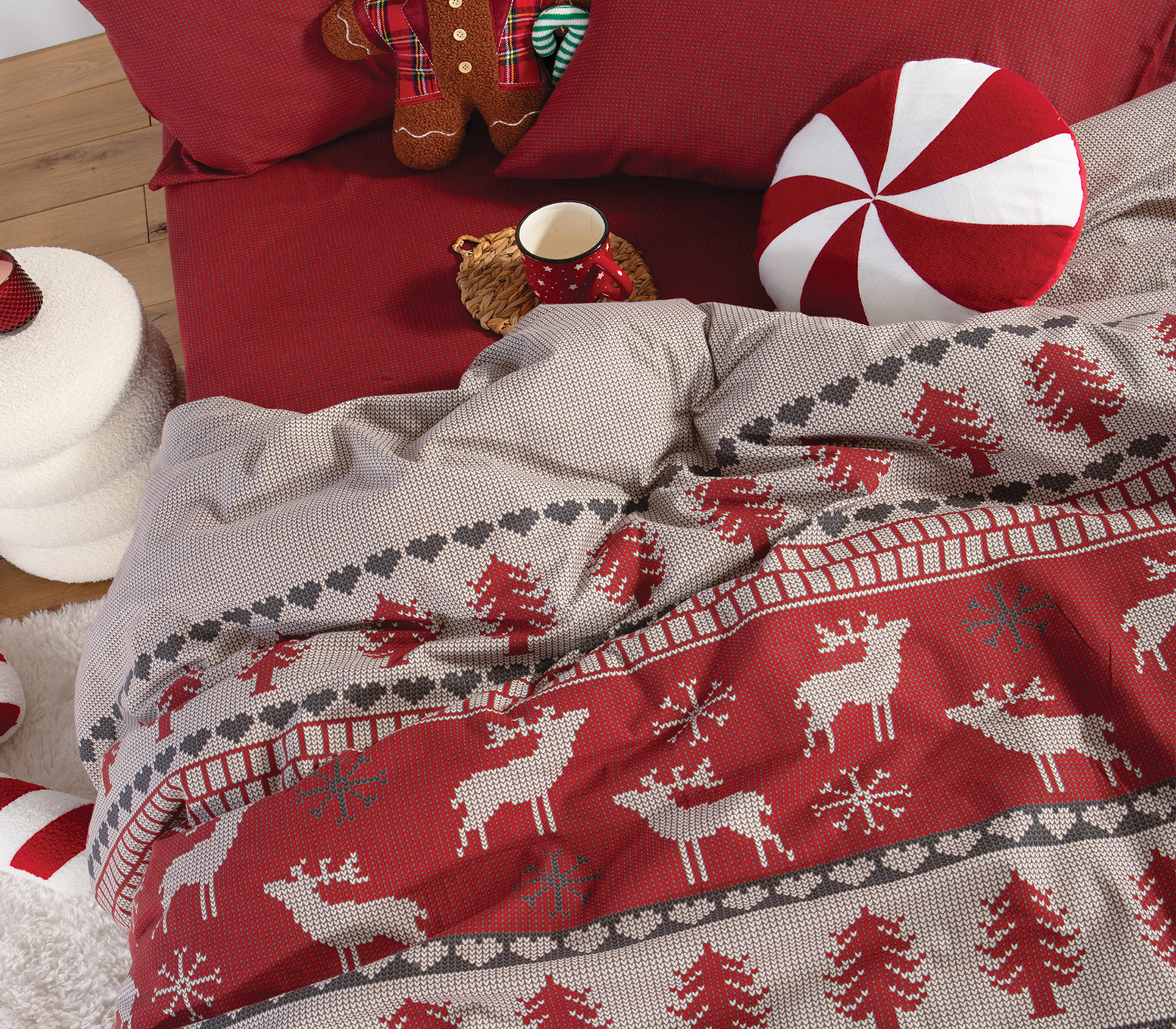 Nef-Nef Homeware ΣΕΝΤΟΝΙ ΒΑΜΒ.TINSEL ΣΕΤ Υ/ΠΛΟ BORDO - Image 3