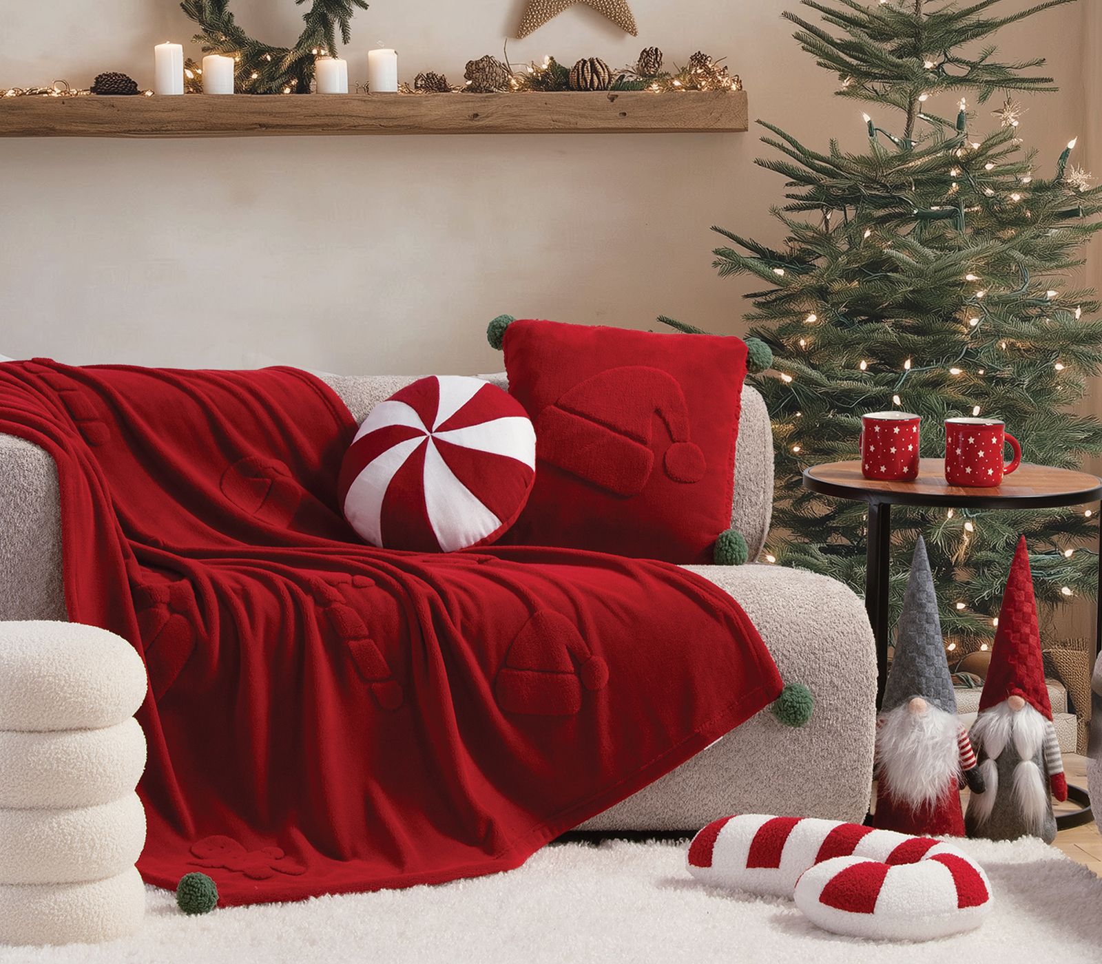 Nef-Nef Homeware Μαξιλάρι Sherpa Sweet Christmas 45x45 RED - Image 2