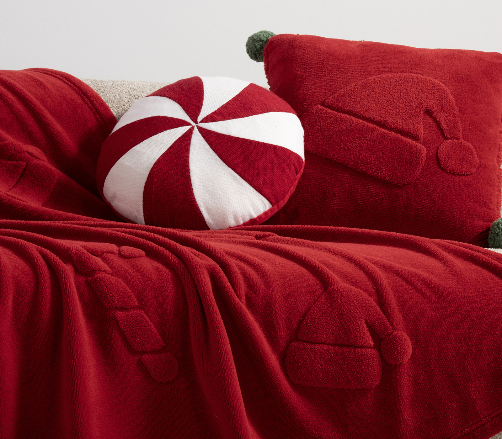 Nef-Nef Homeware Μαξιλάρι Sherpa Sweet Christmas 45x45 RED - Image 3