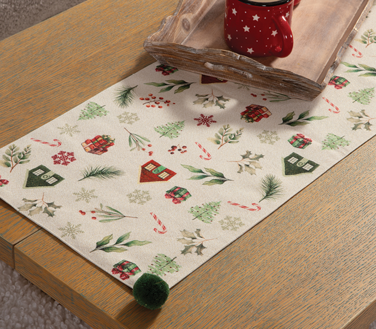 Nef-Nef Homeware Runner White Christmas 33x150 ECRU - Image 2