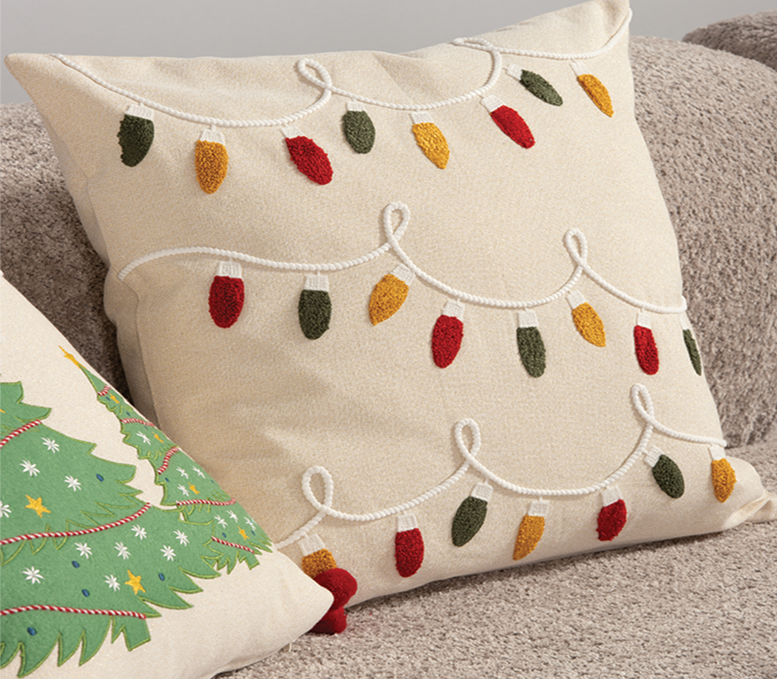 Nef-Nef Homeware Μαξιλάρι Happy Holiday Lights 45x45 BEIGE - Image 2
