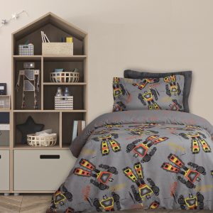Das Kids Σετ Παπλωματοθήκη Μονή 4974 Grey 160x240 100% Cotton