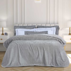 Greenwich Polo Club Κουβερτα Velour Μονη Essential 3442 Light Grey