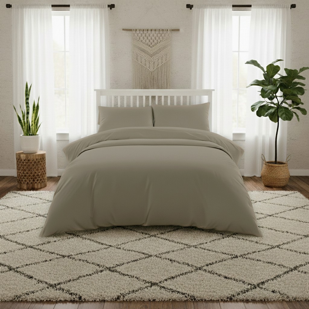 Melinen Home Σεντονι Υπερδιπλο 240Χ270 Lavish Satin Olive/Grey 240Χ270