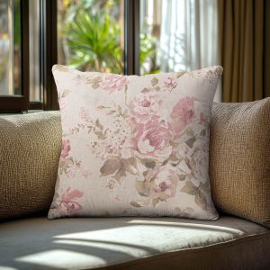 Beauty Home Μαξιλαροθήκη ΚΛΑΣΙΚΟ ΦΛΟΡΑΛ ΜΠΕΖ 45Χ45