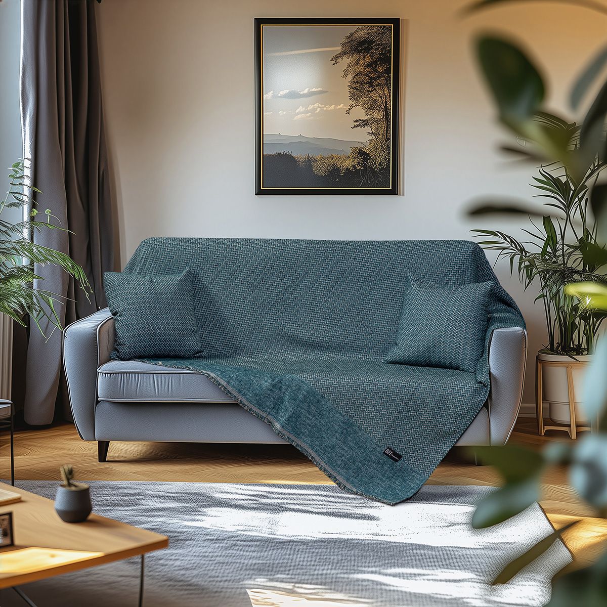 Beauty Home Ριχτάρι Τετραθέσιο Art 8638 170x350 Πετρόλ