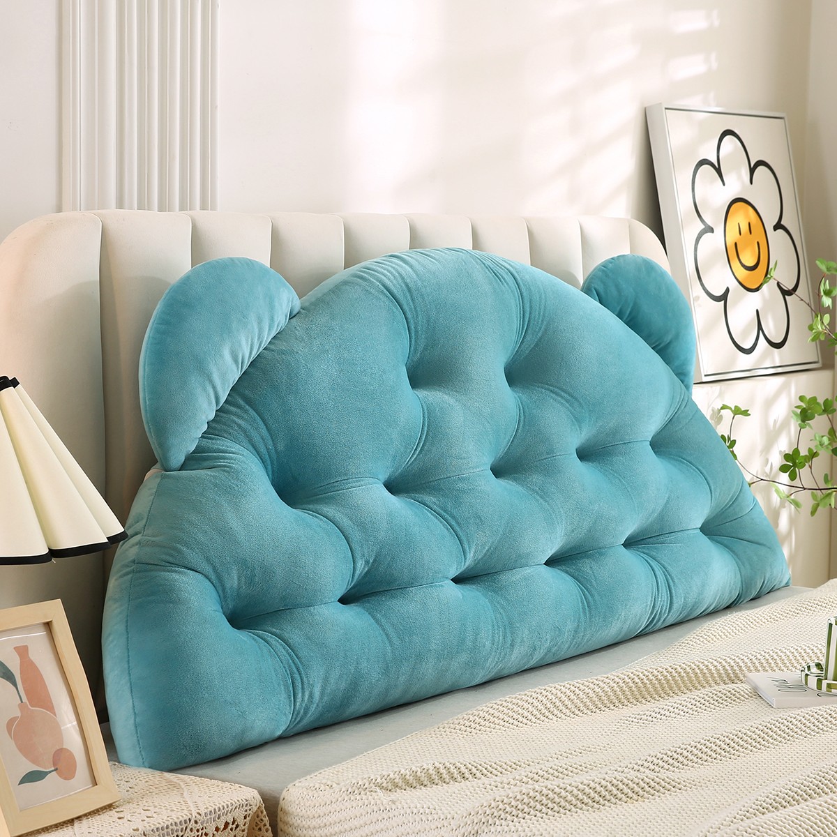 Melinen Home Μαξιλαρι Για Κεφαλαρι Κρεβατιου Bear Petrol (90Χ55) 90Χ55