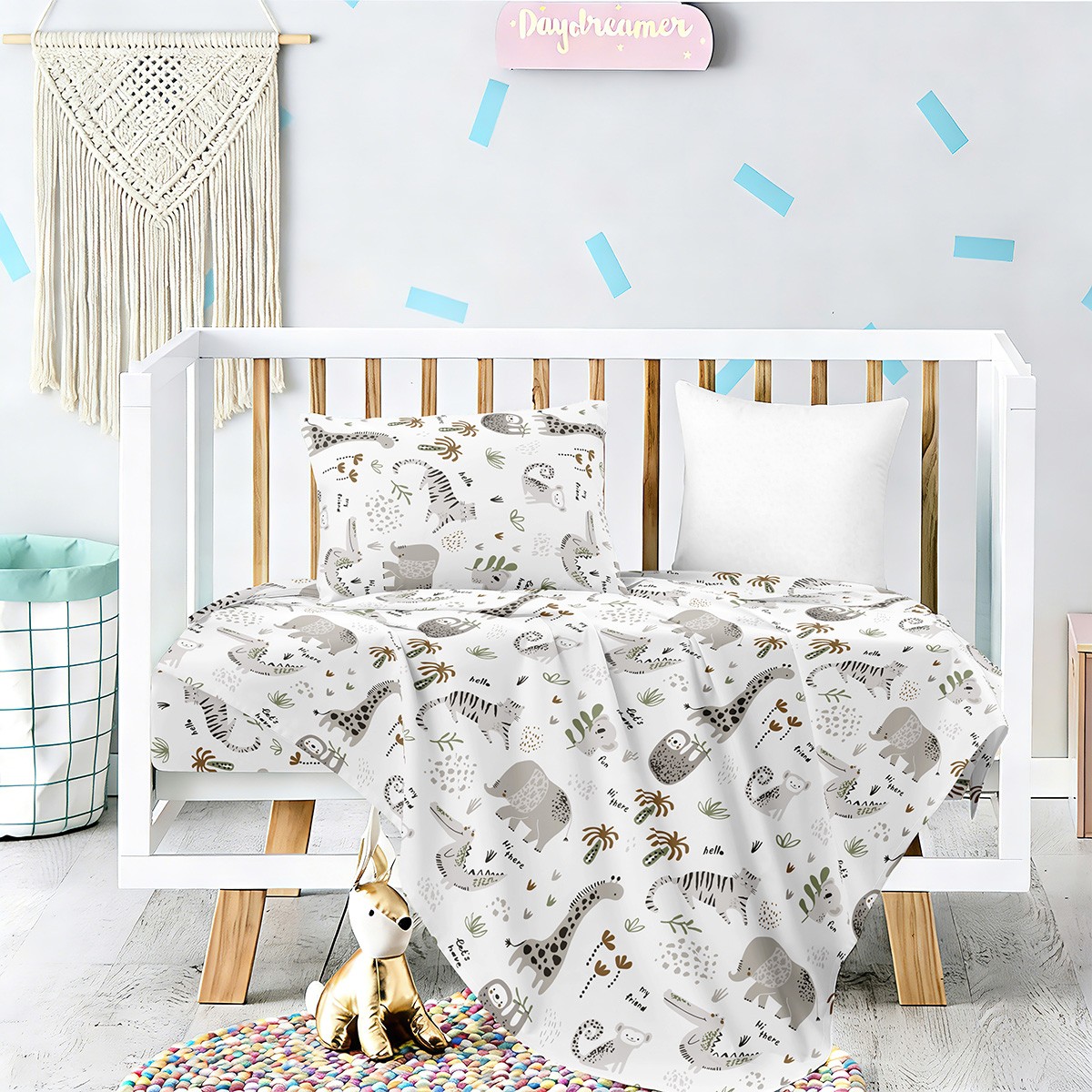 Melinen Home Σετ Σεντονια Κουνιας Jungle Prime Line Baby (120X170) 120Χ170